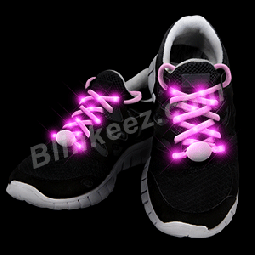 PINK LED Light Up Flashing Shoelaces with Pink LEDs for Night Runs